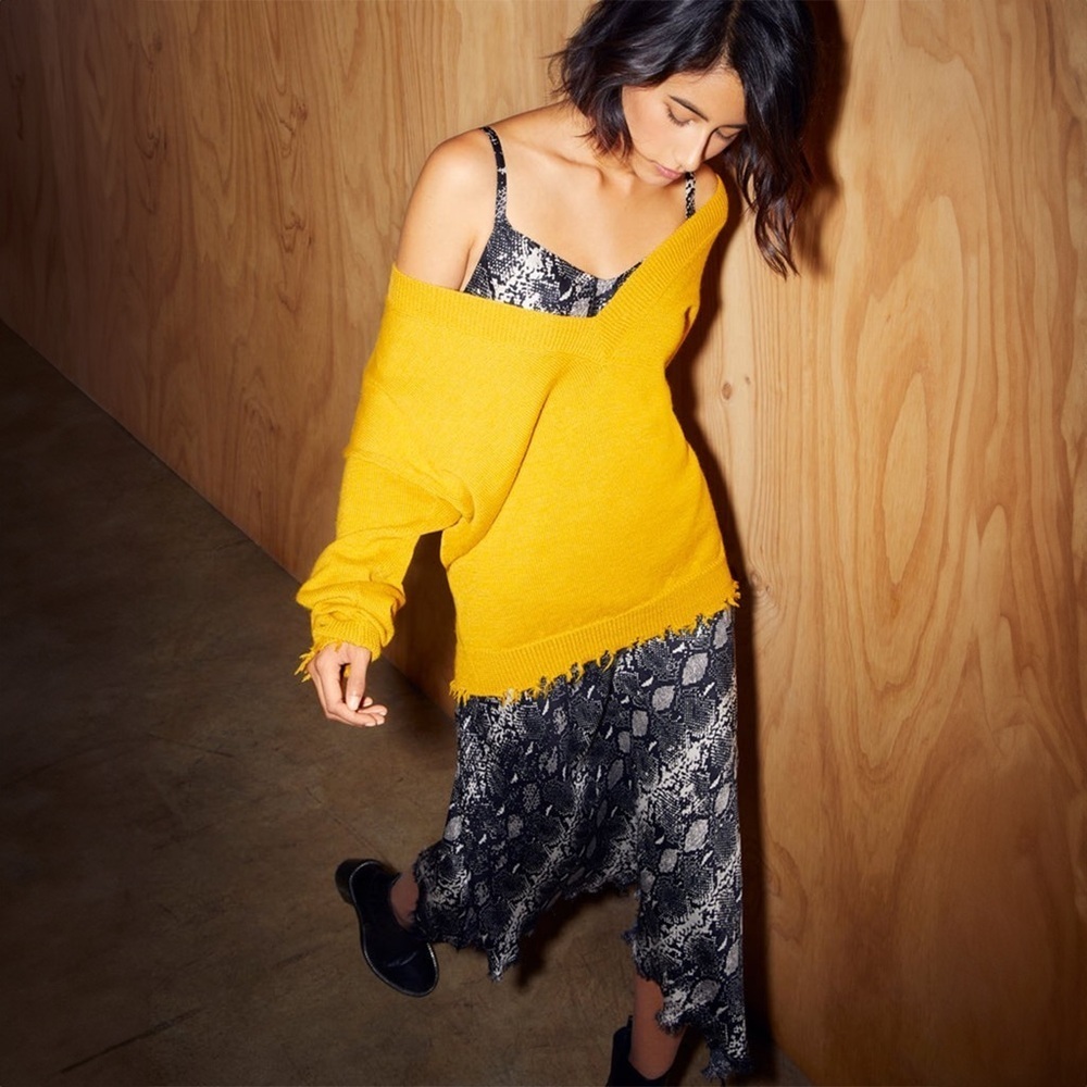 Nation Ltd - Senecca Baby Alpaca-Blend Sweater - Curry (Golden Yellow)